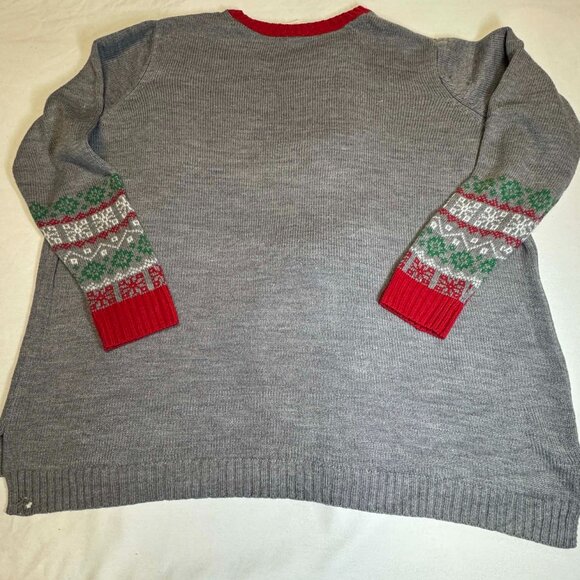Ugly Christmas Sweater Cat w/ Glasses Scarf Women's 3X 22W/24W holiday xmas - Picture 12 of 13
